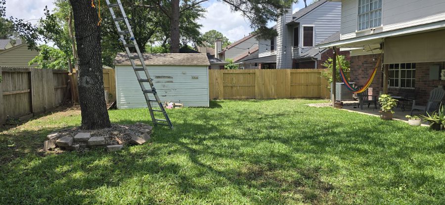 Yard fully cleared and clean