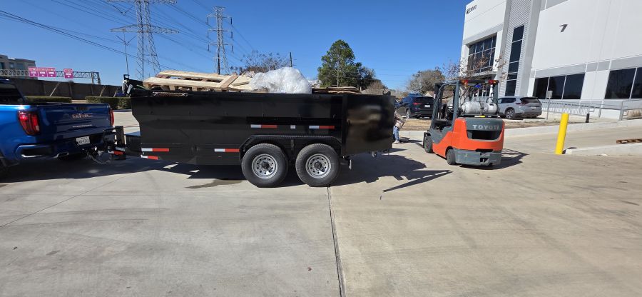 Dump trailer full at disposal facility